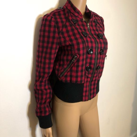 Buffalo Check Jacket Red and Black Plaid Checkered - Picture 5 of 11